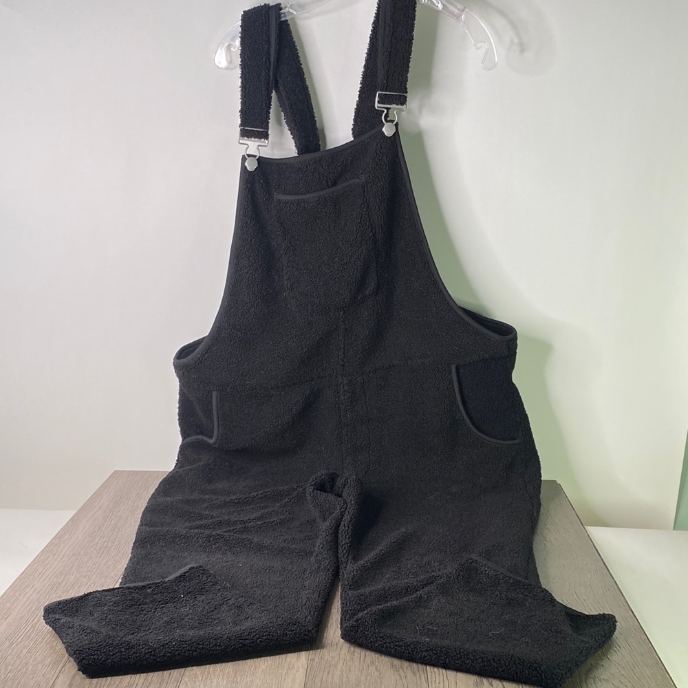 Swoveralls Men's 2XL Black Teddy Bear Fleece Overalls Jogger Bib - 1386